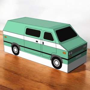 DIY Papercraft RV camper favor, Caravan RV camping van, Caravan gifts, Caravan favor, Van favour, Car favor, Rv favor box, Camper van favor