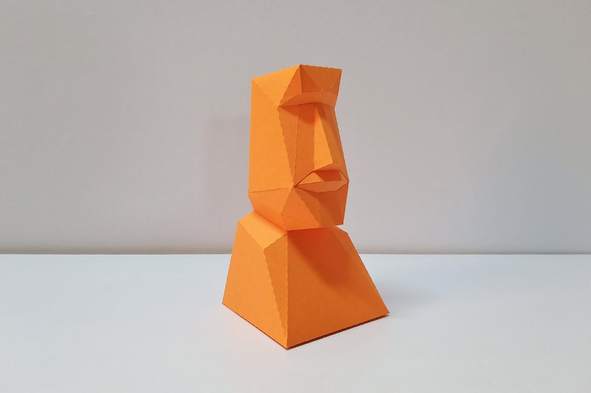 DIY Papercraft Moai Statue, Moai Sculpture, Human Figure