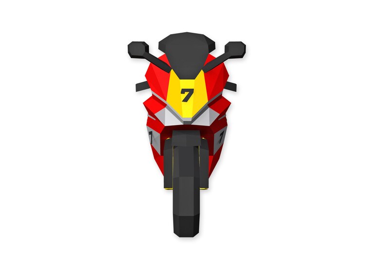 DIY Papercraft Sports Bike, 3D Wall Art (Digital Files) image 2