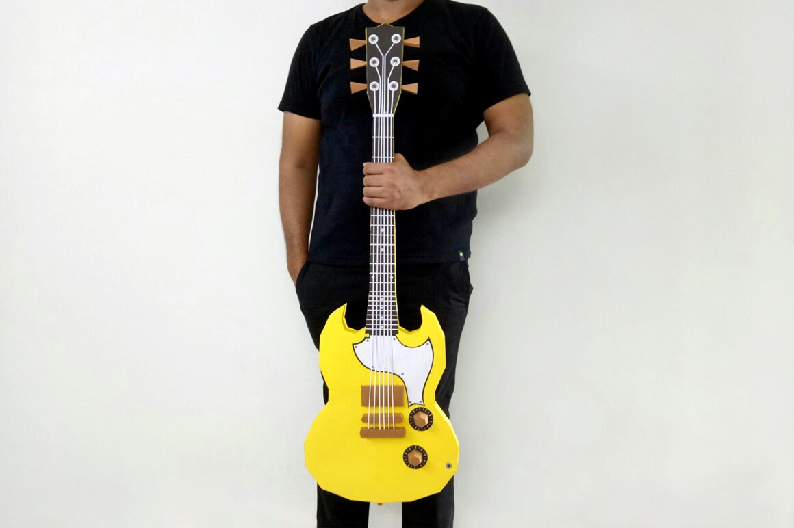 DIY Papercraft Guitar, 3D Low Poly Model (PDF Pattern) - Etsy