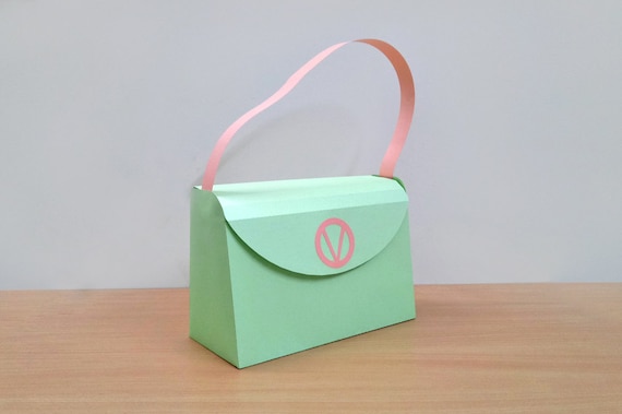 Handbag favor DIY Papercraft Handbag Scallop purse Handbag SVG Handbag PDF Silhouette Cameo files Party favor Favour,Goodies favor