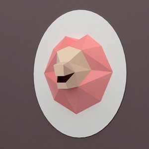 DIY ライオンヘッド - 壁掛けトロフィー、紙製ライオン、印刷可能なライオン、3D ペーパークラフト、3D モデル、ライオンヘッド、紙製おもちゃ、壁飾り、死者の日