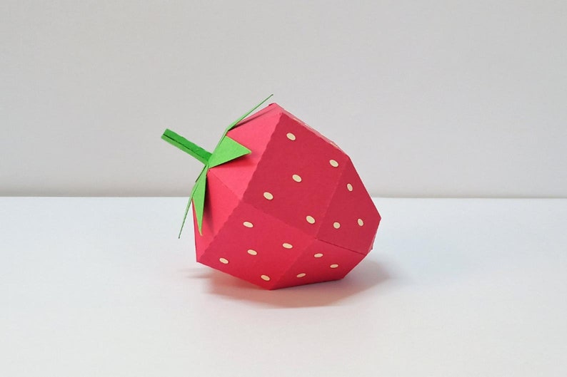 Paquete de 10 frutas, paquete de frutas Papercraft de bricolaje, cesta de frutas Papercraft, frutas de baja capa, frutas de 3d, artesanías de 3d, granada de papercraft, sandía imagen 10