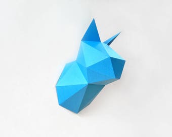 Gör-det-själv papperspyssel katttrofé, Lowpoly-skulptur (PDF-mall)