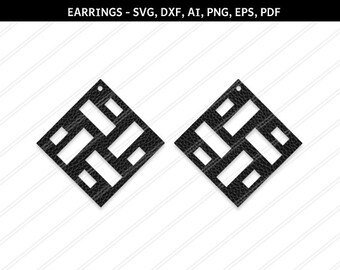 Boucles doreilles svg, Bijoux svg dxf fichiers coupés, fabrication de ...