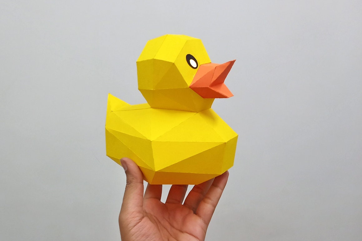 DIY Duck papercraft sculpture,Easter duck pattern,Easter duckling,Nursery decor,Babyshower decor,Printable templates,Papercraft templates