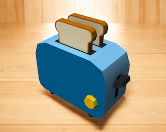 DIY Papercraft-broodroostermodel, poppenhuisminiatuur (pdf-bestanden)