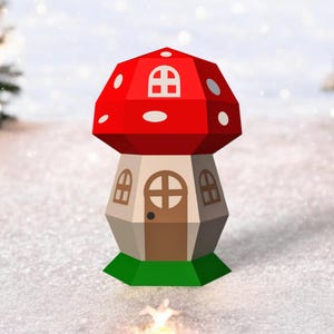 DIY Papercraft Pilz Gastgeschenk, Pilz Dekor, Pilzhaus Geschenk, Pilz Muster, Pilzdruck, Pilz Lampe, 3D Pilz Druck