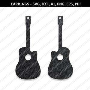 Gitaar oorbellen SVG, verklaring oorbellen, muziek Earring, Cricut, SVG gesneden bestanden, laser gesneden oorbellen, klassieke gitaar, elektrische gitaar, punk, SVG sieraden