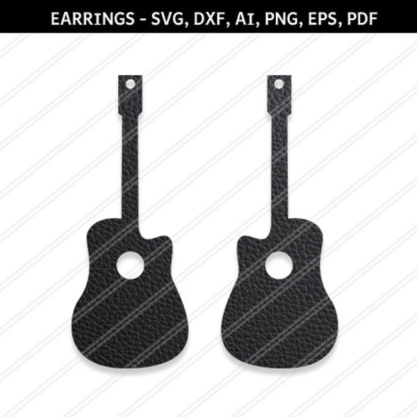 Guitar earrings svg,Statement earrings,Music earring,Cricut,Svg cut files,Laser cut earrings,Classic guitar,Electric guitar,Punk,svg jewelry