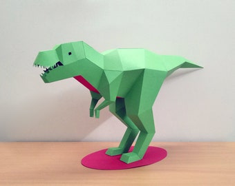 DIY Papercraft Tyrannosaurus Sculpture, T-Rex Model (PDF Templates)