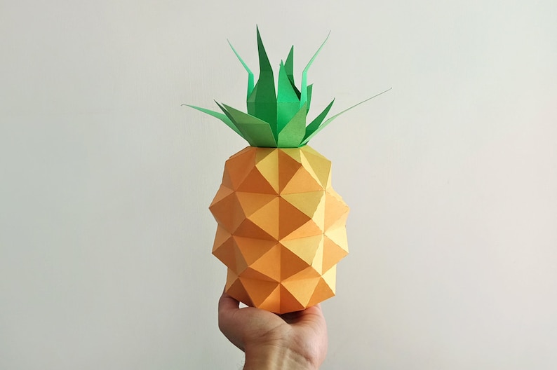 DIY Papercraft Pineapple,Papercraft fruit,Paper toy,Party decoration,Nursery decor,PDF templates,cricut files,Lowpoly papercraft,Cameo files