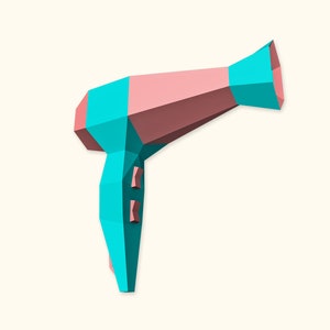 DIY Papercraft-haardrogermodel, cadeau voor meisjes, cadeau voor vriendin, gunst föhn, mode rekwisieten, modefeest rekwisieten, make-up rekwisieten