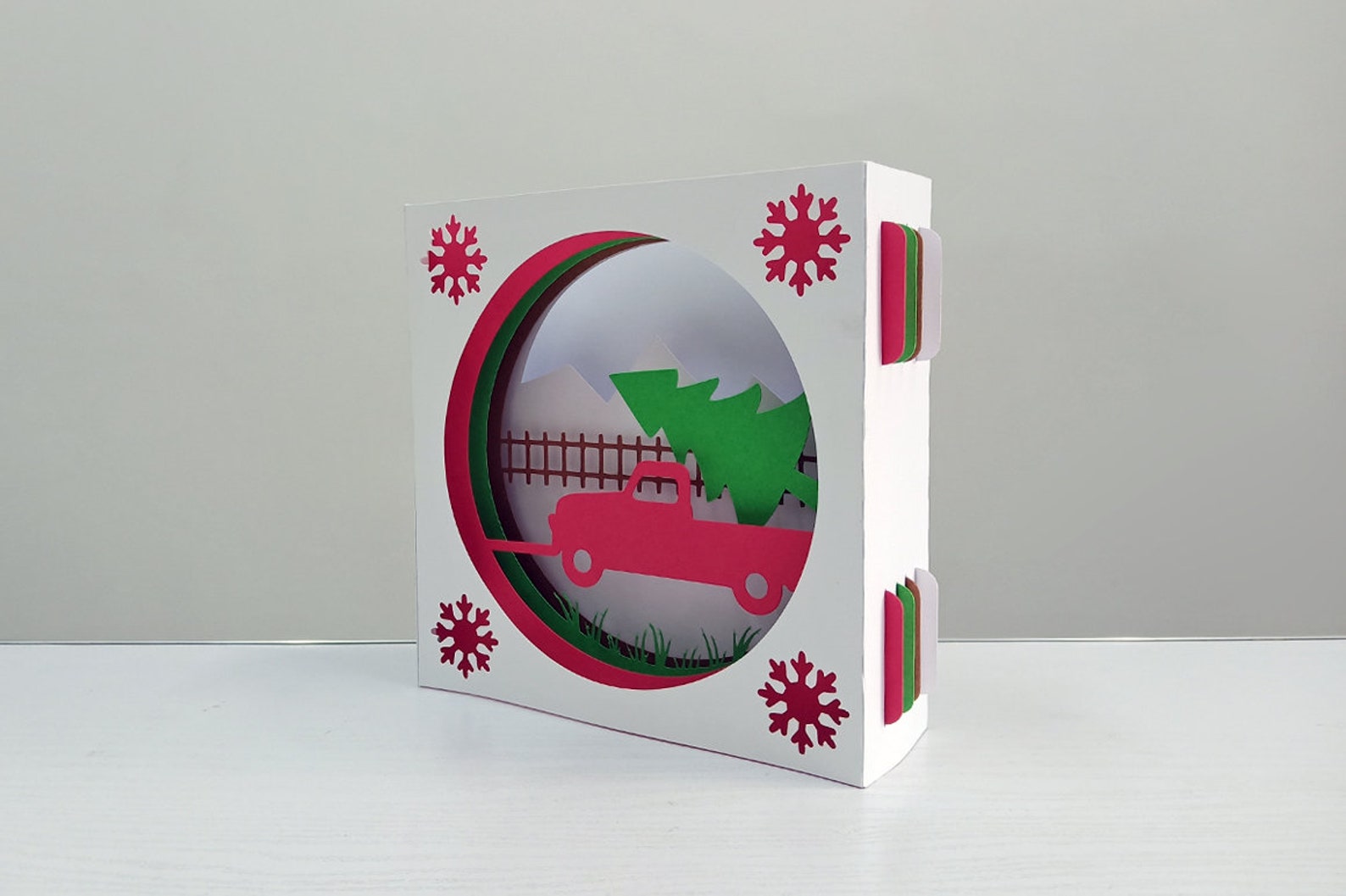 DIY Papercraft Christmas Card Templateshadow Cardchristmas | Etsy