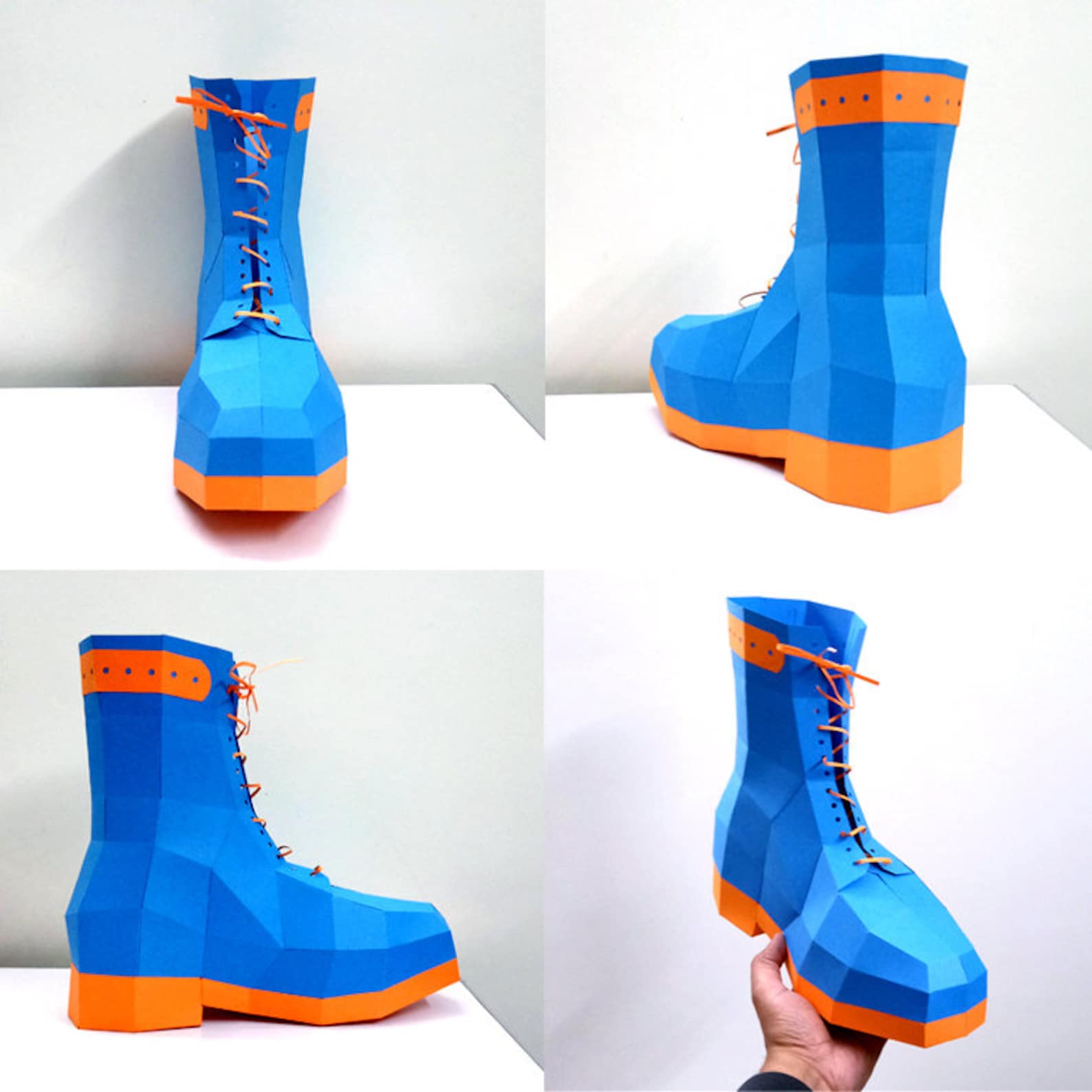 DIY Combat Bootspapercraft Shoepaper Bootspdf Templates3d Etsy