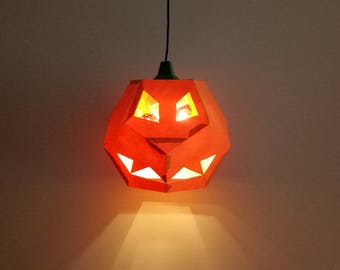 Halloween Pumpkin lamp,DIY paper craft,Papercraft,3d papercraft,Halloween decorations,Happy halloween,digital doenload,3d origami model