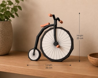Patron de vélo vintage, modèle de vélo en papier (PDF, EPS, DXF, PNG, JPG)