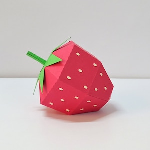 DIY Papercraft truskawka, owoce Papercraft, zabawka papierowa, dekoracja imprezowa, jagoda Papercraft, truskawka PNG, wzór truskawki, pliki do druku