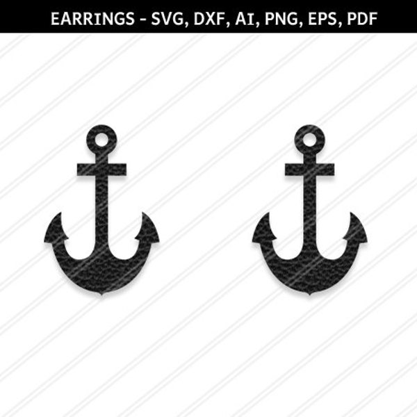 Anchor earrings svg, Anchor pendant,Jewelry svg,leather jewelry,Cricut silhouette,Earrings vector,Modern earrings-svg,dxf,ai,eps,png,pdf