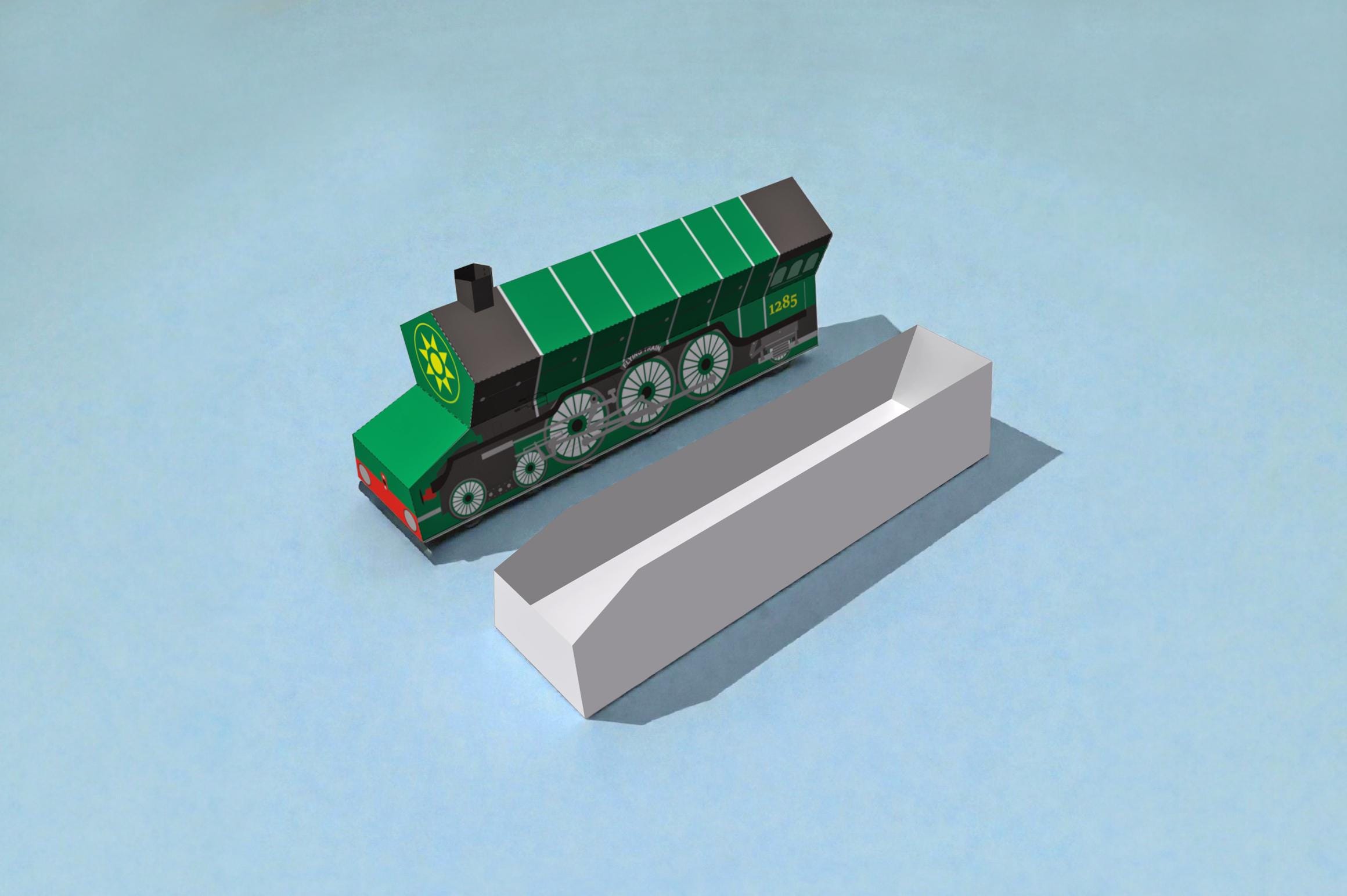 Papercraft Train Favor Box, Steam Engine Locomotive (digital Files ...
