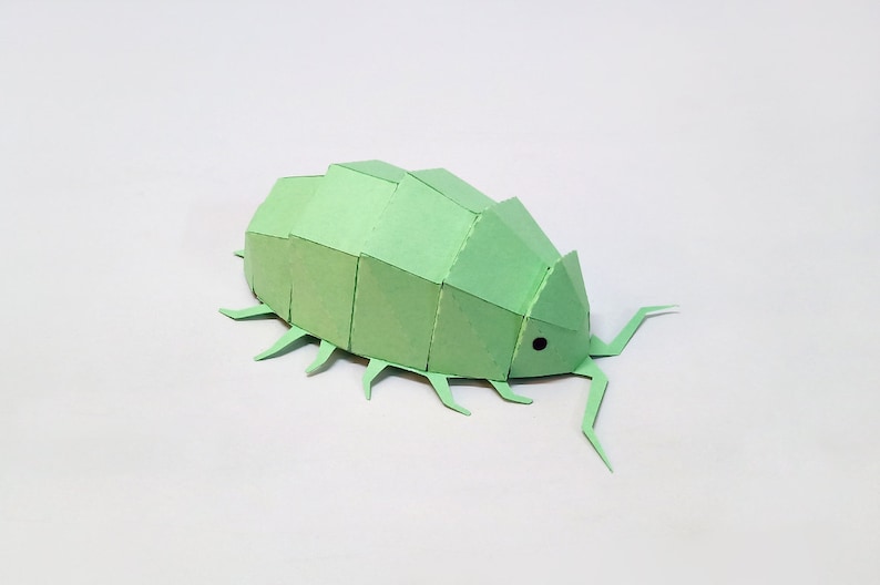 DIY Papercraft Isopod,Bug png,Papercraft Modell,Pepakura 3D Modell,3D ...
