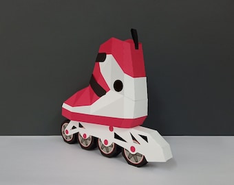 DIYペーパークラフトローラースケートシューズ、3Dインラインスケート