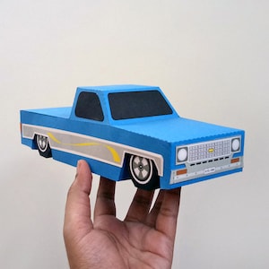 DIY Papercraft Pickup truck,Lowrider truck,Chevy truck,vintage car,Origami,Paper truck,3d papercraft,Printables,Lowpoly car,Paper car