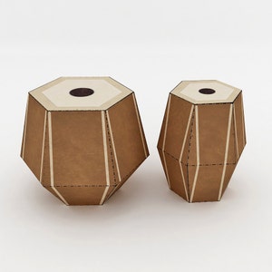 Ensemble de Tabla tambour Indien, bricolage-cadeau/boîte de faveur, imprimable, papercraft, coffret cadeau, téléchargement immédiat, proviennent, boîte cadeau chocolat, fête, anniversaire