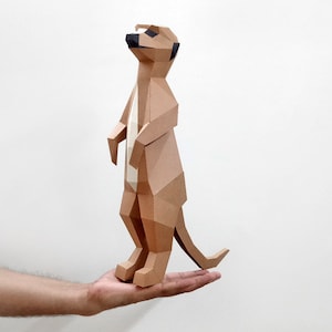 DIY Meerkat Papercraft,Meerkat Sculpture,Lowpoly sculpture,Meerkat Template,3d Meerkat,Meerkat decor,3d Meerkat gift,Printable templates