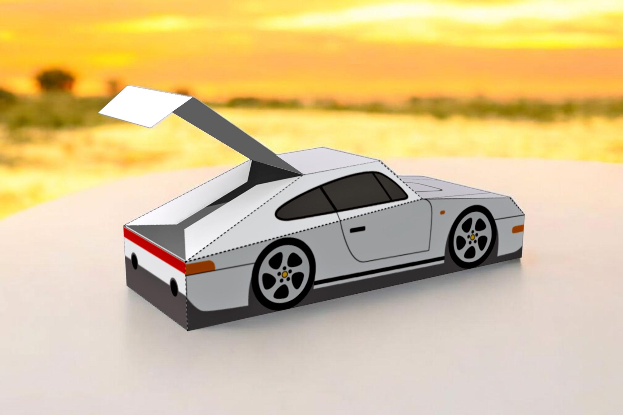 DIY ポルシェ カレラ 911 ペーパークラフトカー、パーティーグッズ