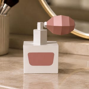 DIY Perfume Bottle Favor, Papercraft Template (pdf, eps, dxf & png)