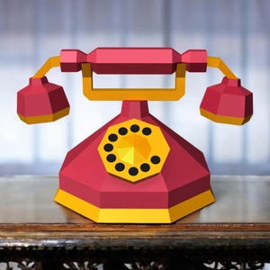DIY Papercraft Old style Telephone , Gifts for grandparents, Gifts for Grandad, Gifts for Grandma, Vintage gifts,Old style phone,Wired phone
