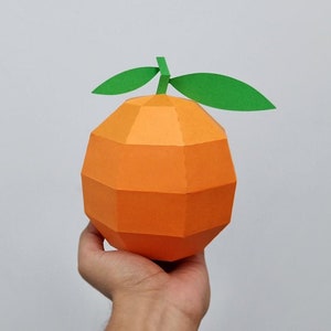 Paquete de 10 frutas, paquete de frutas Papercraft de bricolaje, cesta de frutas Papercraft, frutas de baja capa, frutas de 3d, artesanías de 3d, granada de papercraft, sandía imagen 8