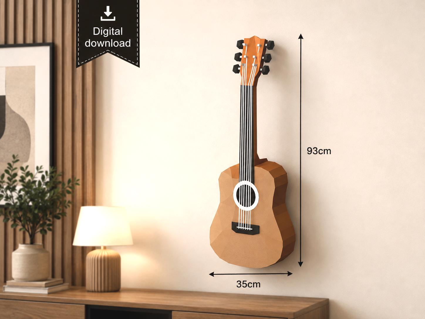 Papercraft Acoustic Guitar, Guitar Pattern (digital Files) - Etsy