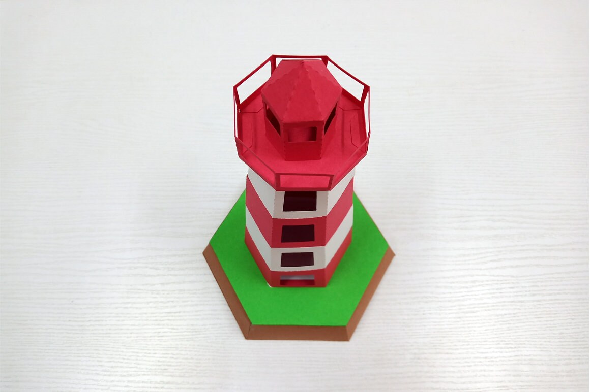 DIY Papercraft Lighthouse Model, 3D Lowpoly Printable (PDF Templates ...