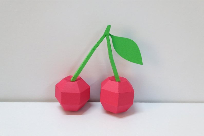 Paquete de 10 frutas, paquete de frutas Papercraft de bricolaje, cesta de frutas Papercraft, frutas de baja capa, frutas de 3d, artesanías de 3d, granada de papercraft, sandía imagen 6