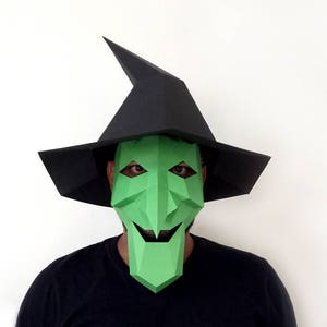 Máscara de bruja de Halloween, disfraz de bruja, disfraz de Halloween, plantillas de Papercraft, plantillas de Halloween, máscara de Halloween, plantilla de máscara, máscara de Halloween