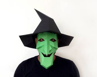 Halloween Witch mask ,Witch costume, Halloween costume, Papercraft templates,Halloween templates,Halloween mask,Mask template,Mask halloween