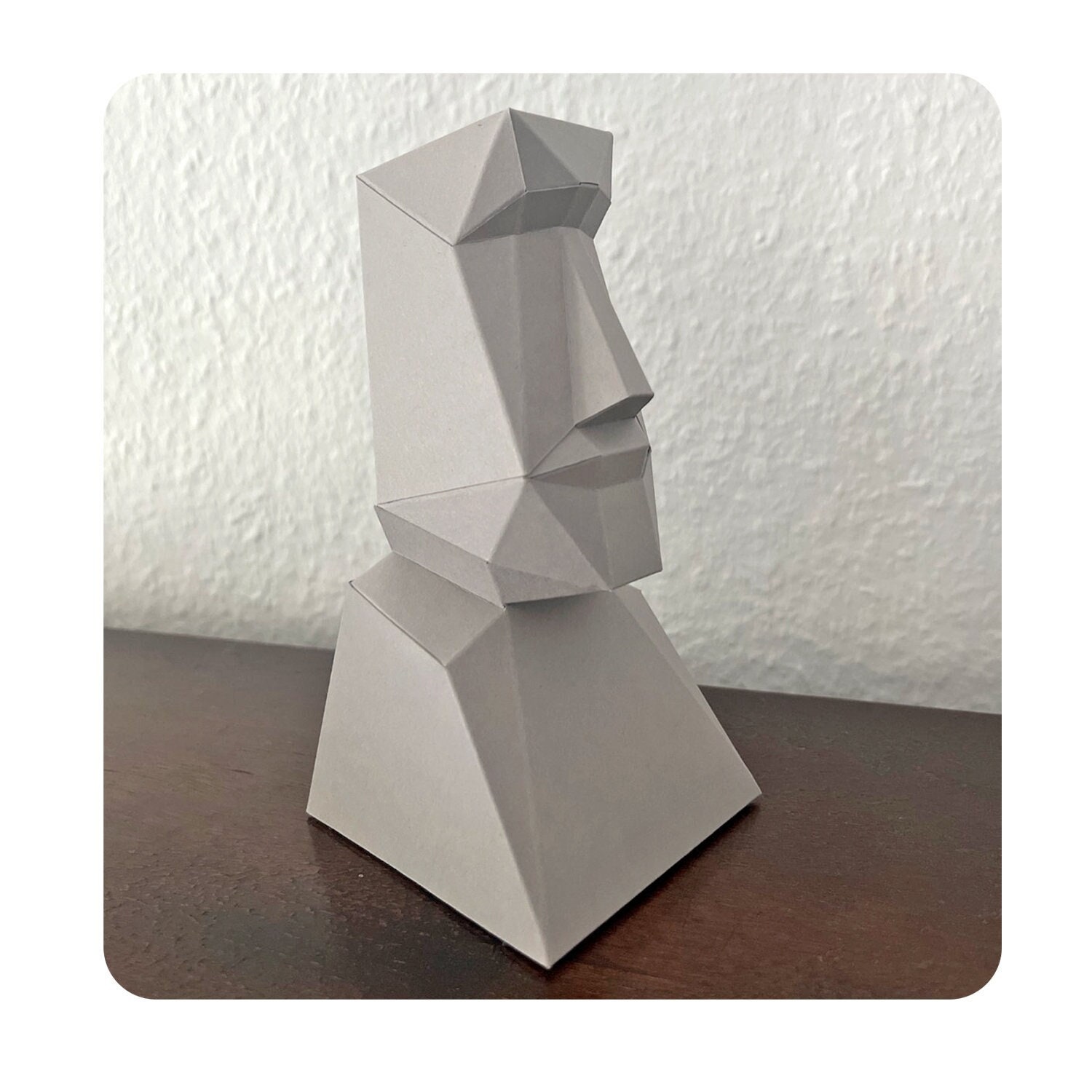 Paper Moai DIY Papercraft Moai Statue, Low Poly Sculpture (pdf, Eps, Dxf, Jpg, Png ...
