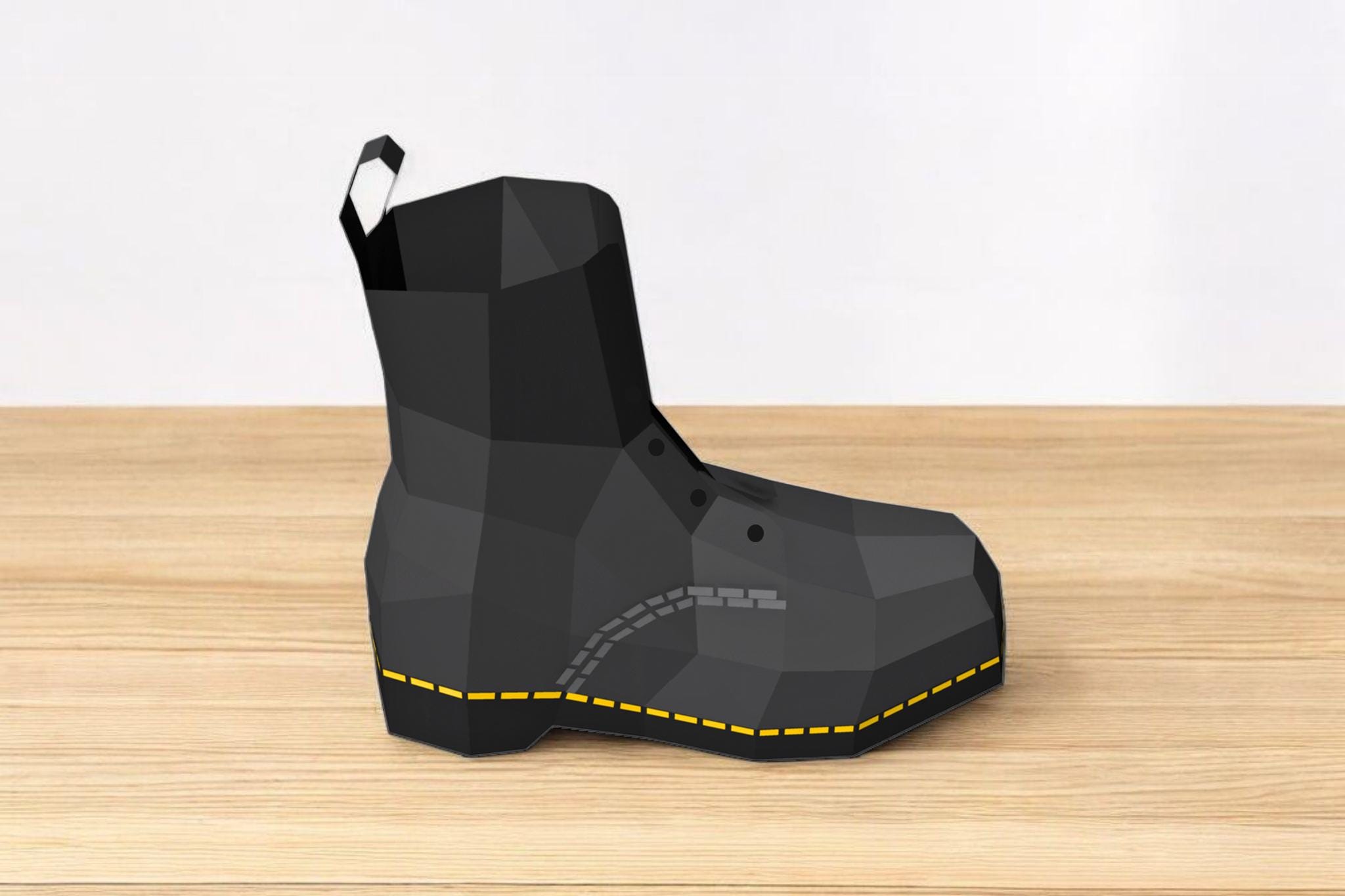 DIY Combat Boot Papercraft, Lowpoly Shoe Pattern (digital Files) - Etsy
