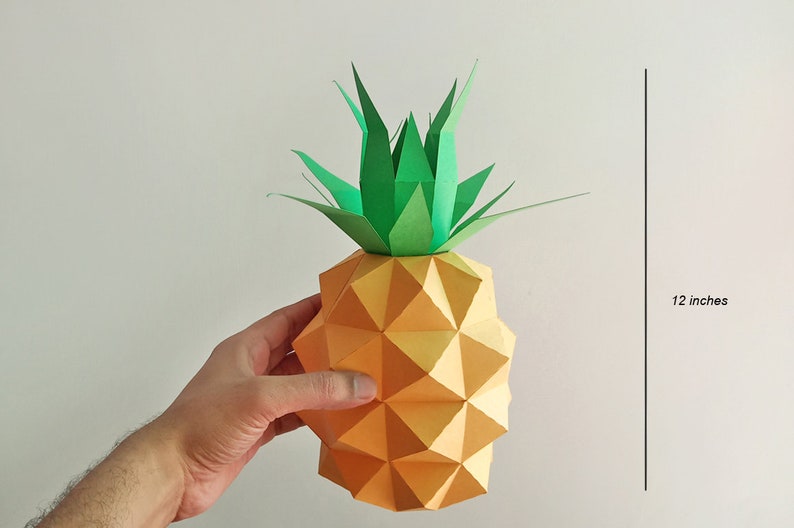 DIY Papercraft Pineapple,Papercraft fruit,Paper toy,Party decoration,Nursery decor,PDF templates,cricut files,Lowpoly papercraft,Cameo files