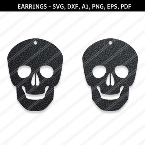 Skull earrings svg,Skull svg,Jewelry svg,leather jewelry,Cricut silhouette,Earrings vector,Shoes earring,svg,dxf,ai,eps,png,pdf