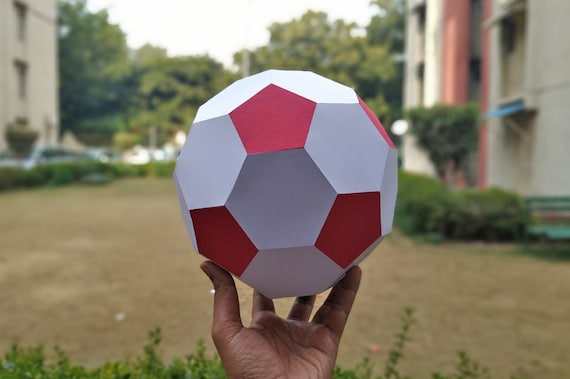 Porte-clés de football, ballon de football rouge et blanc, porte