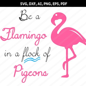 Flamingo SVG, Flamingo Clipart, Zoo SVG,Animal Svg, Beach Svg, SVG Files, Svg, eps, Silhouette Files, Cricut Files, vg, png,digital download