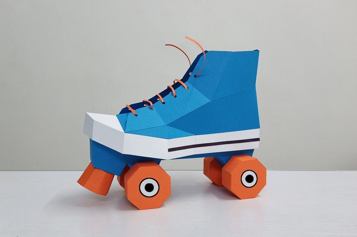 DIY Papercraft Roller Skate Shoescanvas Shoeskate Shoes3d - Etsy Norway