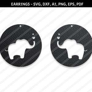 Brincos de elefante svg,Elefante svg,Jóias svg,joias de couro,Silhueta Cricut,Vetor de brincos,Brinco de sapatos,svg,dxf,ai,eps,png,pdf