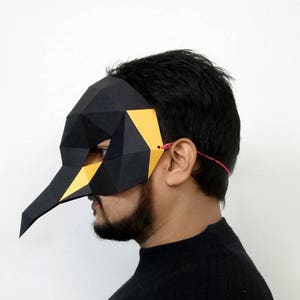 Maschera pinguino fai da te, maschera da festa, lowpoly, carta 3d, modelli PDF, maschera stampabile, maschera origami, regali pinguino, scultura di carta, download digitale