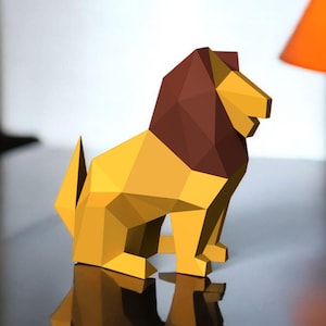 DIY Papercraft Lion Sculpture,3d papercraft,Papercraft sculpture,Origami,Lion king,Silhouette Cameo,Lion pattern, Lion print