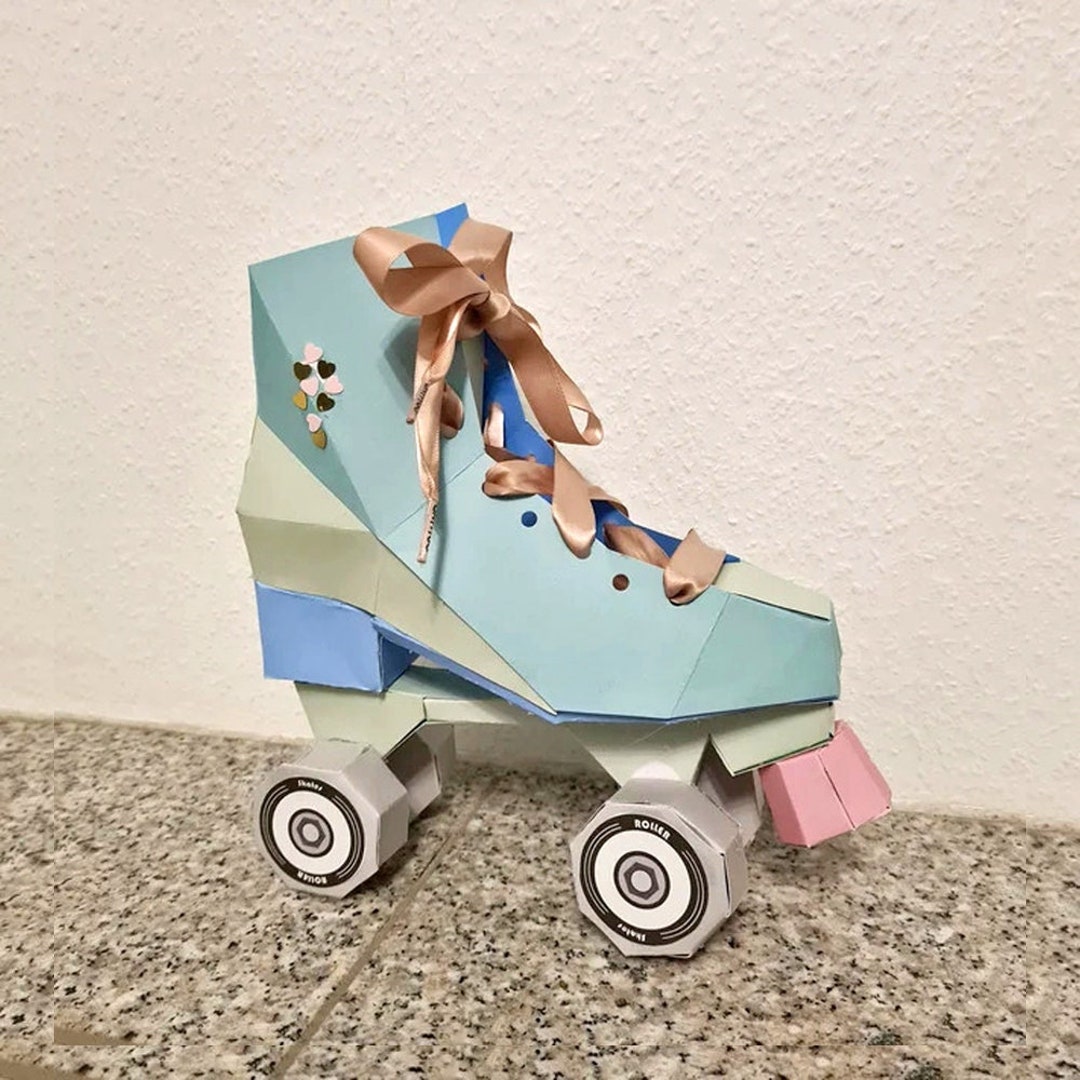 Buy DIY Papercraft Roller Skate Shoes,canvas Shoe,skate Shoes,3d Shoe,paper  Shoe,roller Derby Skates,print and Fold,instant Digital Download Online in 