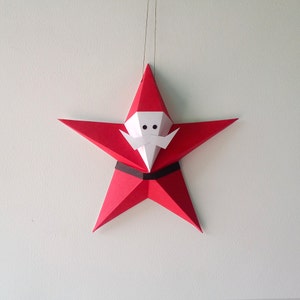 DIY Papercraft Santa Claus, Santa claus dangler,car dangler,Papertoys,Origami,Home decor,Merry Christmas,Christmas decorations,Star santa